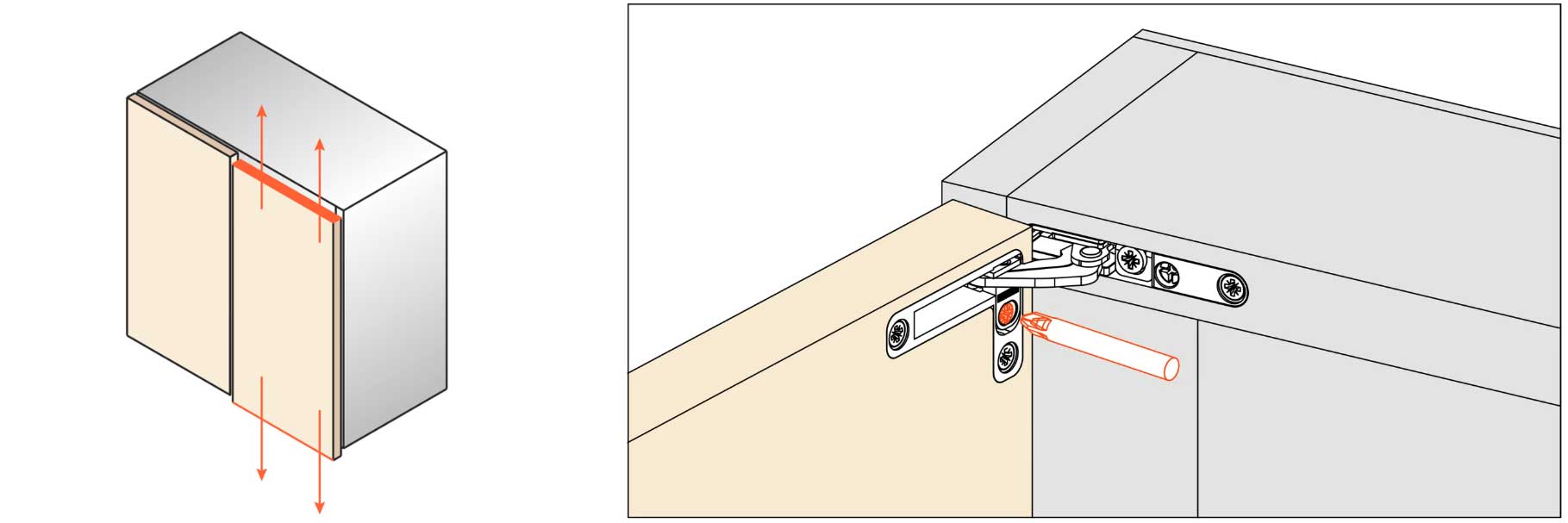 Height adjustment from +1.5 to -1.5